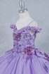 Girls 3D Beaded Applique A-line Off Shoulder Ball Gown 2-16